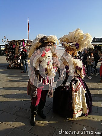 Carnival venice-vintage costume- italy Editorial Stock Photo