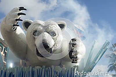 The carnival of Viareggio, the white bear Editorial Stock Photo
