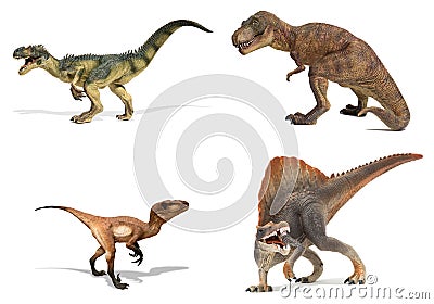 Carnivorous dinosaurs on a white background Stock Photo