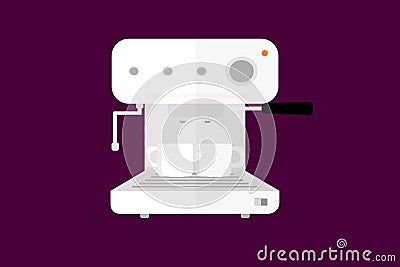 Carob coffee maker for two cups for delicious coffee kitchen appliances Vector Illustration