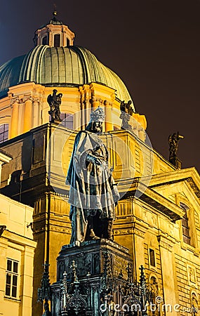 Carol IV statue, king of Bohemia. Prague Stock Photo