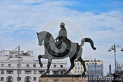 Carol`s statue at Central University Library Editorial Stock Photo