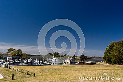 Carolina Beach State Park Marina on the South end of Snows Cut in North Carolina Stock Photo