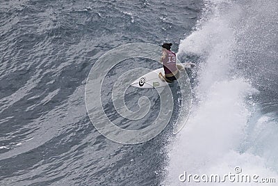 Caroline Marks competing at the2019 Women`s World Surf Championship Editorial Stock Photo