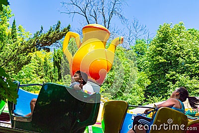 Carousel at an amusement park Varna Bulgaria Editorial Stock Photo