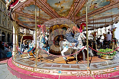 Carousel for children - Florence Editorial Stock Photo