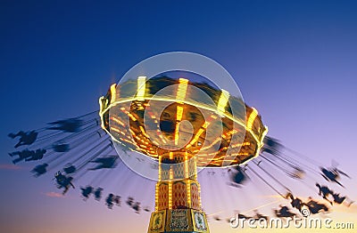 Carousel at dusk Stock Photo