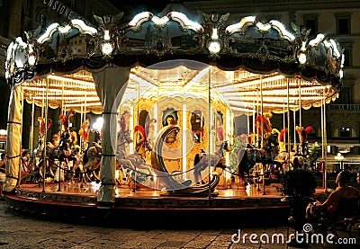 Carousel in Florence, Italy Editorial Stock Photo