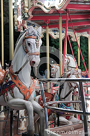 carousel funfair amusement park horse merry go round Stock Photo