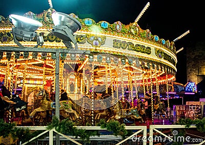 Carousel Funfair Ride Stock Photo