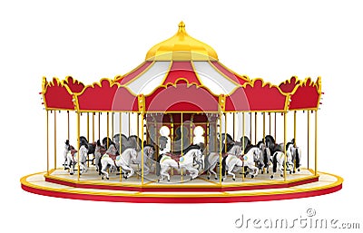 Carousel Horse Isolated Stock Photo