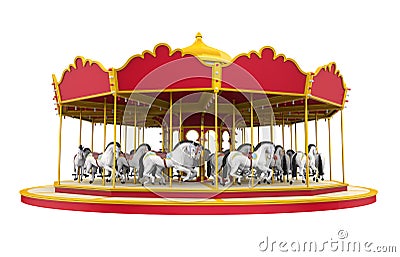 Carousel Horse Isolated Stock Photo