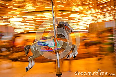 Carousel horse panning Stock Photo