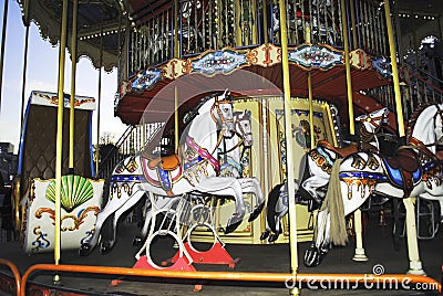 Carousel, horses, Christmas fairs Editorial Stock Photo