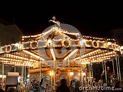 Carousel at Navona Square Stock Photo