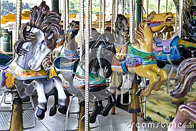 Carousel Theme Park Stock Photo