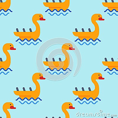 Carousels amusement water boat attraction park Vector Illustration