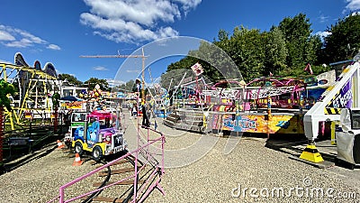 Carousels train at the amusement park in Solin Editorial Stock Photo