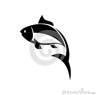 Carp fish vector icon.Vector fish icon Vector Illustration