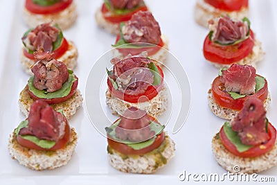 Carpaccio Canapes Stock Photo