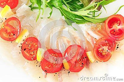 Carpaccio of white fish Stock Photo