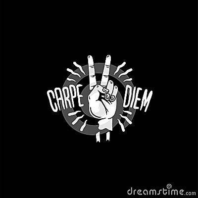 Carpe diem motivational illustration vector Vector Illustration