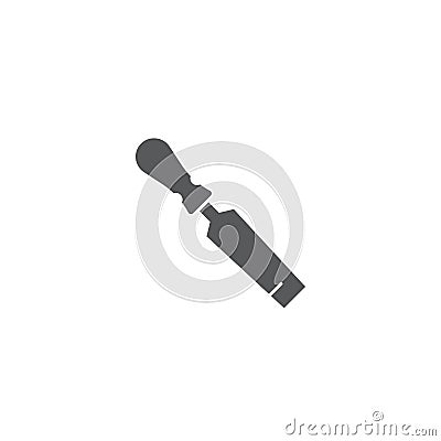 Carpenter chisel vector icon symbol isolated on white background Vector Illustration