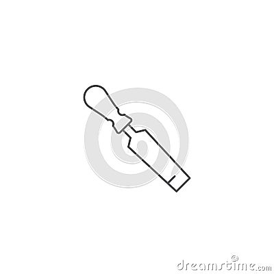 Carpenter chisel vector icon symbol isolated on white background Vector Illustration