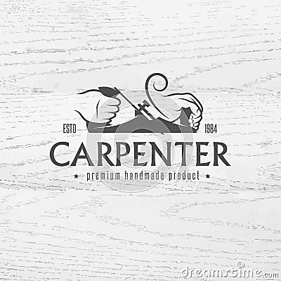 Carpenter design element in vintage style Vector Illustration