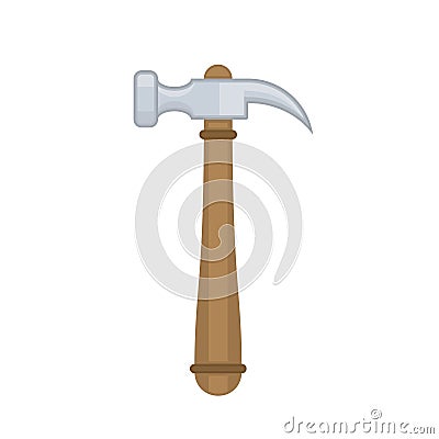 Carpenter hammer in flat style Vector Illustration