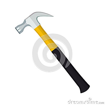 Carpenter hammer tool icon. Vector Illustration