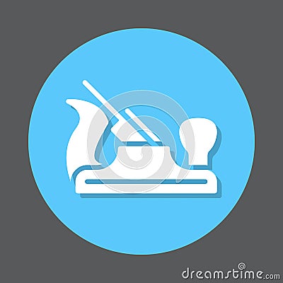 Carpenter hand plane flat icon Vector Illustration