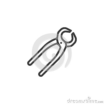 Carpenter pincer line icon Vector Illustration