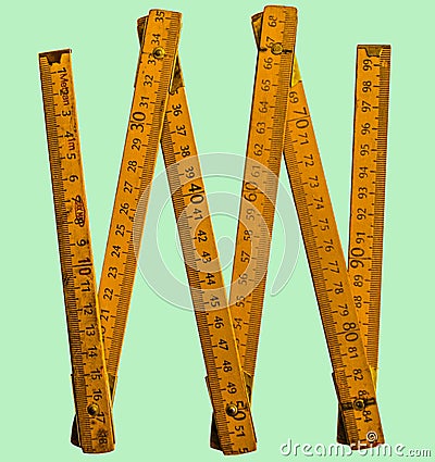 Carpenter ruler folding meter pocker meter six pieces Stock Photo