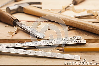 Carpenter tools Stock Photo