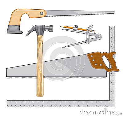 Carpenter Tools Logo Vector Illustration