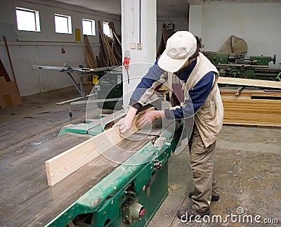 Carpenter at work. Stock Photo