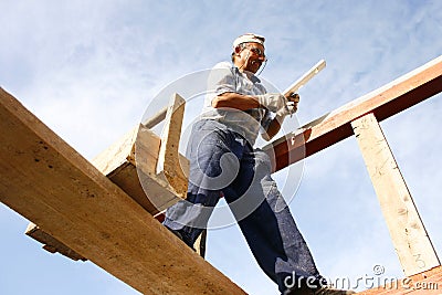 Carpenter working Stock Photo