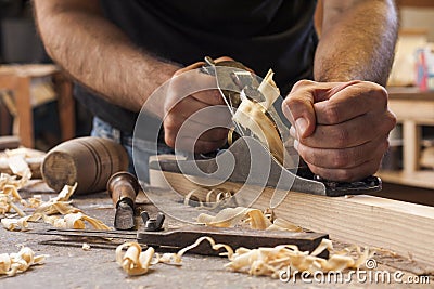 Carpenter working Stock Photo