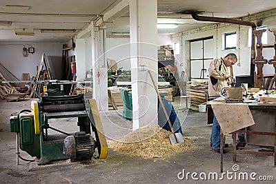 Carpenter workshop Stock Photo