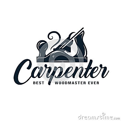 Carpentry jointer carpenter tool wood work logo Vector Illustration