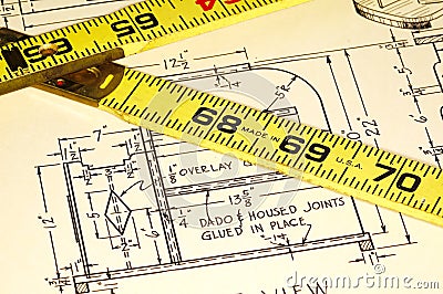 Carpentry Plans Stock Photo