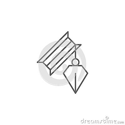 Carpentry, plumb line vector icon Stock Photo