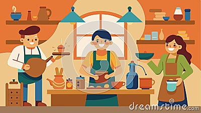 From carpentry to pottery theres no limit to the projects and skills being shared and learned in the community workshop Vector Illustration