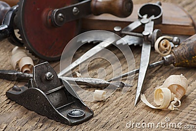 Carpentry tools Stock Photo