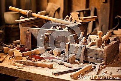 Carpentry Tools - Generative AI Stock Photo