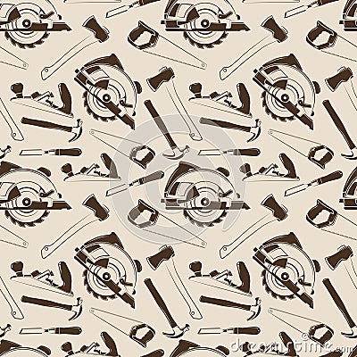 Carpentry tools seamless pattern design Vector Illustration