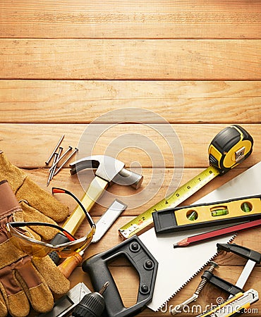 Carpentry tools Stock Photo