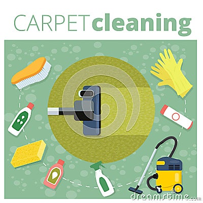 Carpet cleaning service vector illustration. Business concept de Vector Illustration