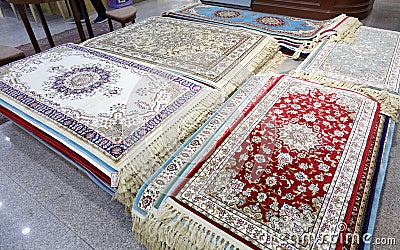 Carpet in Grand Bazaar of wulumuqi, adobe rgb Stock Photo